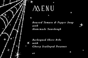 "Elegant Sparkling Spiderweb Menu" - Stationery in Noir by itsjensworld - Close-Up