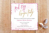 "Paper Cut Red Egg" - Stationery in Rose by Salina Mack - Front