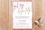 "Paper Cut Red Egg Invite" - Stationery in Rose by Salina Mack - Front
