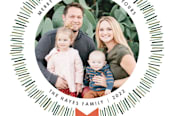 "Dashed Wreath Holiday Photo Card" - Stationery in White by Amber Barkley - Close-Up