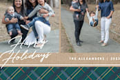 "Winter Plaid 2-Photo Card" - Stationery in Teal by Amber Barkley - Close-Up