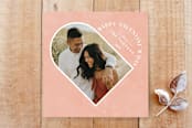 "Arch Heart Valentine's Day Photo Card" - Stationery in Apricot by Amber Barkley - Front