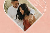 "Arch Heart Valentine's Day Photo Card" - Stationery in Apricot by Amber Barkley - Close-Up