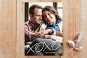 "Inked XOXO Overlay Photo Card" - Stationery in Pearl by Amber Barkley - Front