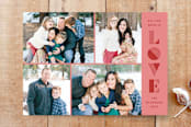 "Geo Love 4-Photo Valentine's Day Card" - Stationery in Guava by Amber Barkley - Front