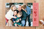 "Geo Love Valentine's Day Photo Card" - Stationery in Guava by Amber Barkley - Front