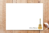 "Acoustic Guitar" - Stationery in Sand by Lisa Travis - Front