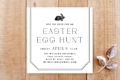 "Vintage Bunny Frame Easter Egg Hunt Invitation" - Stationery in Onyx by Amber Barkley - Front