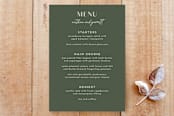 "Herringbone Frame Wedding Menu Card" - Stationery in Sage by Amber Barkley - Front