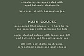 "Herringbone Frame Wedding Menu Card" - Stationery in Sage by Amber Barkley - Close-Up
