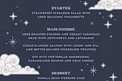 "Give You the Moon Wedding Menu Card" - Stationery in Sky by Amber Barkley - Close-Up