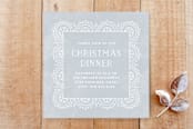 "Winter Scallops Christmas Dinner Invitation" - Stationery in Sky by Amber Barkley - Front