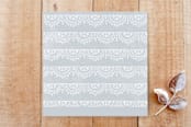 "Winter Scallops Christmas Dinner Invitation" - Stationery in Sky by Amber Barkley - Back of Card