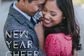 "Deco Cheer New Year's Photo Card (Square)" - Stationery in Ice by Amber Barkley - Close-Up