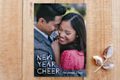 "Deco Cheer New Year's Photo Card (Vertical)" - Stationery in Ice by Amber Barkley - Front
