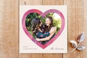 "Painterly Heart Valentine's Day Photo Card" - Stationery in Magenta by Amber Barkley - Front