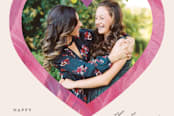 "Painterly Heart Valentine's Day Photo Card" - Stationery in Magenta by Amber Barkley - Close-Up