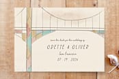 "San Francisco Bridge" - Stationery in biscotti by Deborah Chou - Front