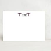 "Cadeceus" - Stationery in Mulberry by Lisa Travis - Front