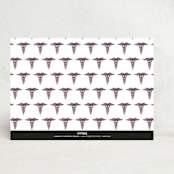 "Cadeceus" - Stationery in Mulberry by Lisa Travis - Back of Card