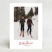 "'Tis the Ski-son" - Stationery in Scarlet by Kelsey Mucci - Front