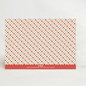 "Checkered Holiday 1-Photo Card" - Stationery in Crimson by Amber Barkley - Back of Card