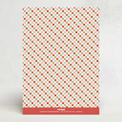 "Checkered Christmas Menu Card" - Stationery in Crimson by Amber Barkley - Back of Card