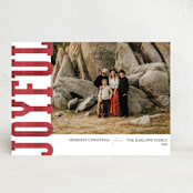 "Joyful In Plaid" - Stationery in Berry by Ashley Bird - Front