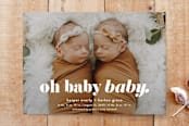 "Oh Baby Baby - Landscape" - Stationery in Cloud by Alexandra Cohn - Front