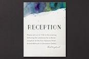 "Painted" - Mitzvah Reception Cards in Sea by Rebecca Bowen - Front