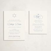 "Aristocratic" - Mitzvah Reception Cards in Sky by Creo Study - With Invitation