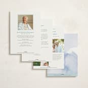 "Flow" - Memorial Cards in Lagoon by Creo Study - Back of Card Options