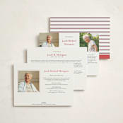 "Scholarly Spirit" - Memorial Cards in Crimson by Megan Davis - Back of Card Options