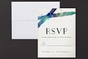"Painted" - Mitzvah RSVP Cards in Sea by Rebecca Bowen - Front
