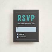 "Namely" - Mitzvah RSVP Cards in Charcoal by Rebecca Bowen - Front