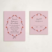"Rose Crest" - Mitzvah RSVP Cards in Classic by mo kelley - With Invitation