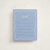 "Framed Star of David" - Mitzvah RSVP Cards in Sky by Stephanie Heinrich Godbout - Front