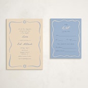 "Framed Star of David" - Mitzvah RSVP Cards in Sky by Stephanie Heinrich Godbout - With Invitation
