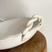 "Braid Handled Serving Bowl" - Serving Bowls in white by Sidney Field
