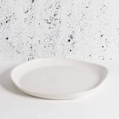"Stoneware Round Serving Platter" - Serving Platters and Trays in white by Powered By People