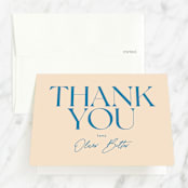 "Modern Mitzvah" - Mitzvah Thank You Cards in Sky by Creo Study - Front