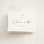 "Aristocratic" - Mitzvah Thank You Cards in Sky by Creo Study - Front