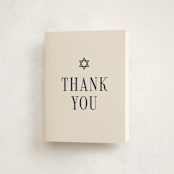 "Broche" - Mitzvah Thank You Cards in Midnight by Meagan Christensen - Front