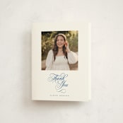 "Simply" - Mitzvah Thank You Cards in Sea by Jenna Holcomb - Front