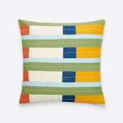 "Stamp Throw Pillow" - Throw Pillows in multicolor by Anchal