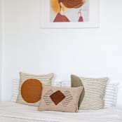 "Inrie" - Throw Pillows in beige by Handan Loomworks