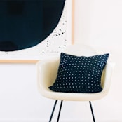 "Medium Cross-Stitch Throw Pillow - Charcoal" - Throw Pillows in black by Anchal
