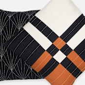 "Patchwork Plaid Throw Pillow - Camel" - Throw Pillows in brown by Anchal