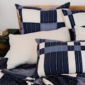"Patchwork Plaid Euro Sham - Navy" - Throw Pillows in blue by Anchal