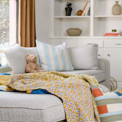 "Cabana Stripe Throw Pillow - Cloud" - Throw Pillows in blue by Anchal